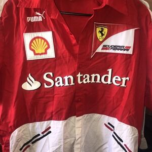 Puma Ferrari Santander Shirt Men Size Large Racing Shell Pirelli